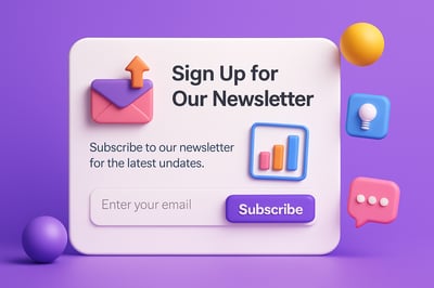 Newsletter signup showing 3D visual innovations Newsletter signup showing 3D visual innovations